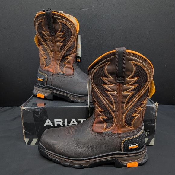 Ariat Intrepid VentTEK Composite Toe Men's Work Boot US 12 EE Wide Brown Orange